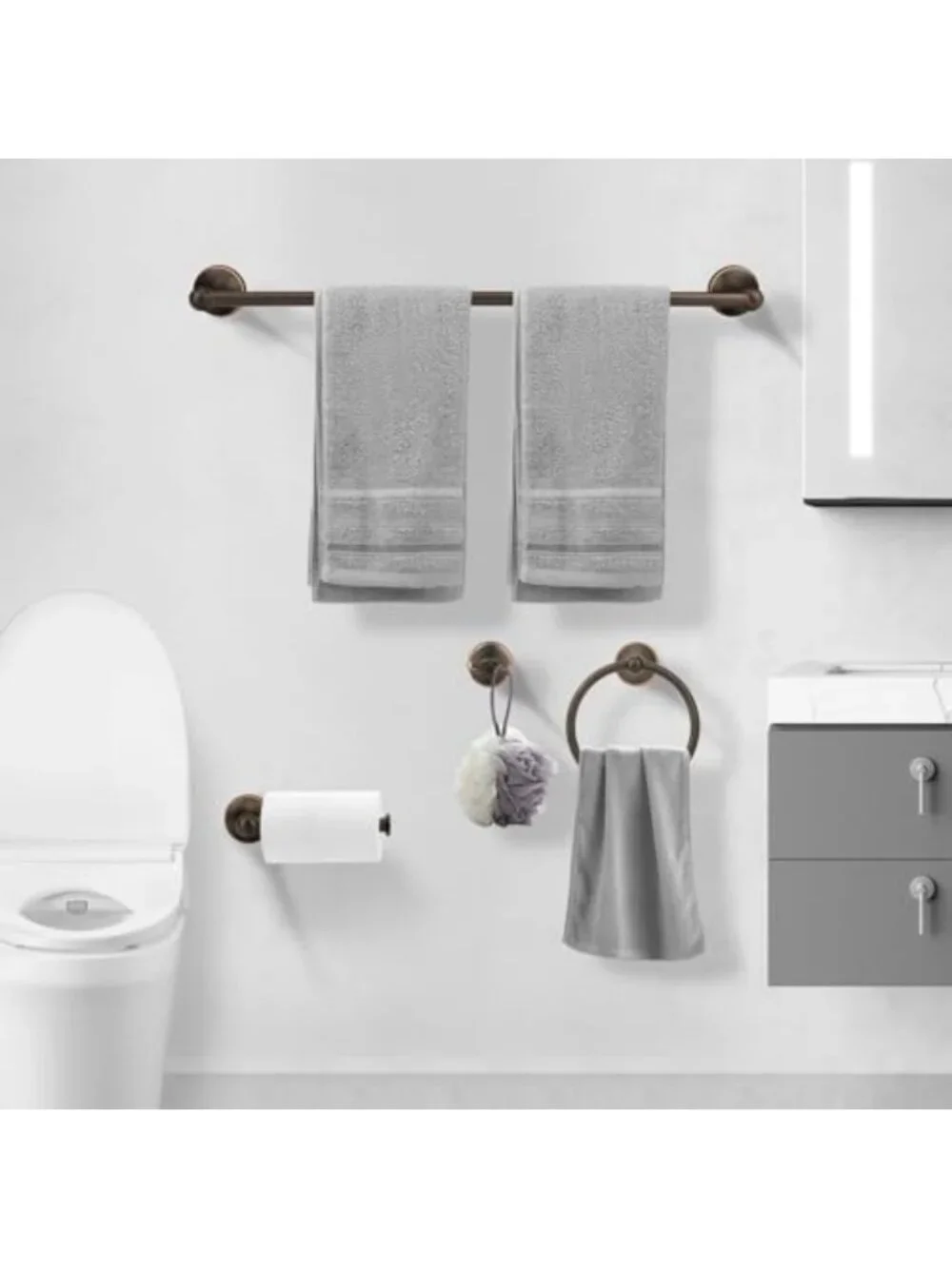 Elegant 4-Piece Bathroom Hardware Set in Oil Rubbed Bronze - Classic Accessories